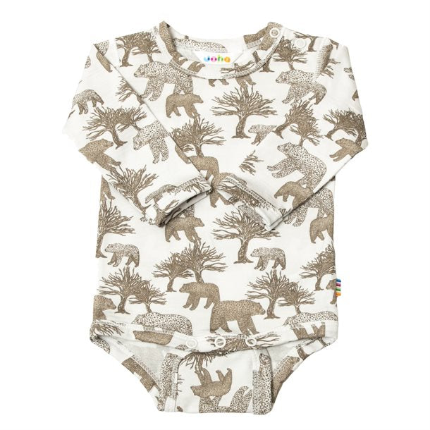 Joha - Body i uld & Silke//striber Rød, uld og silke body, uld/silke body, sommeruld, sommer uld , Joha - Body i uld & bambus - print med blade