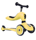 scoot and ride, scooter, løbecykel, trehjulet, 3-hjulet, løbehjul, 3-5 år, sikkerhedspude, aktiv leg, udeleg, 2-i-1, cykeltræning, motorisk udvikling, balance,