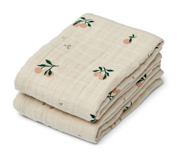 Liewood Hannah bleer Dino Mix 2 pak, baby bleer, Liewood Lewis Bubbly Sandy Mix 2 pak, Liewood - Lewis stofbleer (2 stk.) //Peach/Sea shell mix