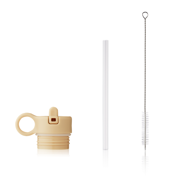 Liewood - Ankerlåg m/sugerør &børste //flere farver, tilbehør til drikkedunk, anker vandflaske låg, Falk låg,