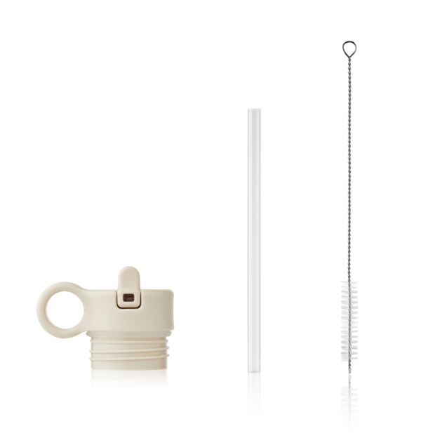 Liewood - Ankerlåg m/sugerør &børste //flere farver, tilbehør til drikkedunk, anker vandflaske låg, Falk låg,