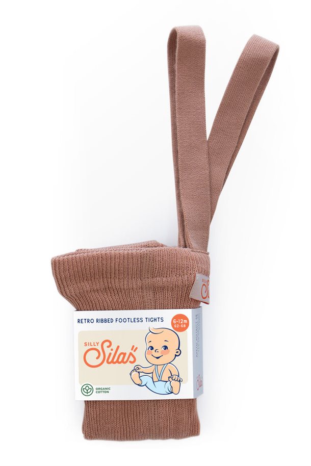Silly Silas Strømpebukser med seler ， footless tights ，Light Brown
