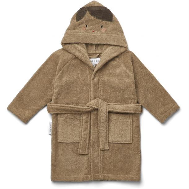 badekåbe, morgen kåbe, frotte kåbe, bathrobe, lily bathrobe, badekåbe bluewave, Liewood - Badekåbe lily Dino fauna green