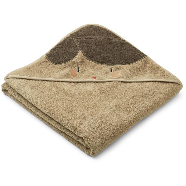 Liewood - Augusta Hooded Towel Panda, liewood håndklæde, babyhåndklæde, baby, frotte håndklæde, hættehåndklæde, bad,Liewood - Albert hættehåndklæde Kanin grå, dusty mint, LW12442-2252 cat dark rose
