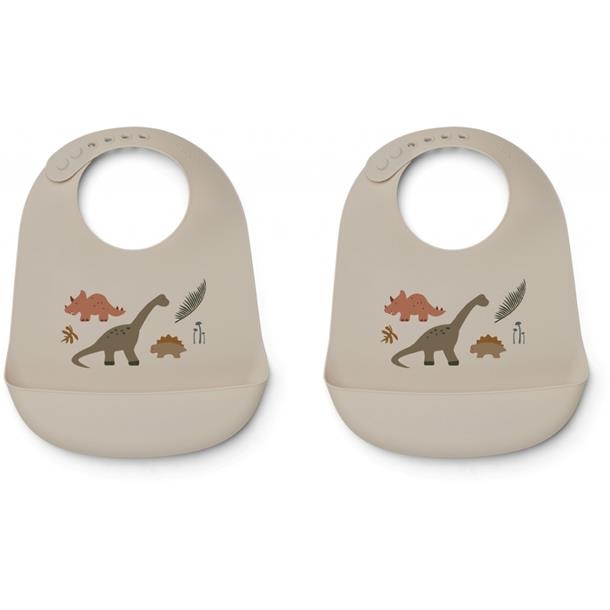 Liewood - Tilda Dino mix silikone hagesmæk 2 pak