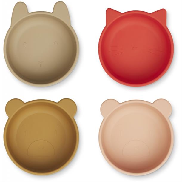 Liewood Iggy Silicone bowls- 4pack, snack , slikskål, silikone skåle, siliconeskål