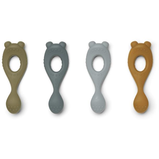 Liewood Liva silicone spoon dark rose - 4 pack