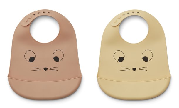 Design lækker hagesmæk fra Liewood. Liewood - Tilda hagesmæk i silikone (2 stk.) //Mouse wheat yellow mix