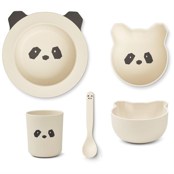 Liewood - Paul spisesæt 4 stk// Cat rose blush