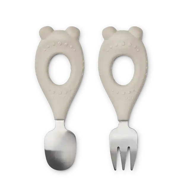 Liewood - Stanley baby bestik i rustfri stål  - mr. Bear Sand