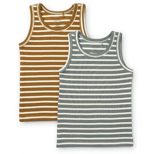 Liewood - Frank undertrøje -2 pak // stripe: Blue fog multi mix