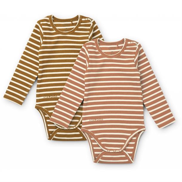 LW14305-2093, Liewood - Yanni body stocking - 2 stk. //stripe: Tuscany rose multi mix