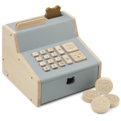 Liewood - Kasseapparat & penge i træ//blue fog multi mix