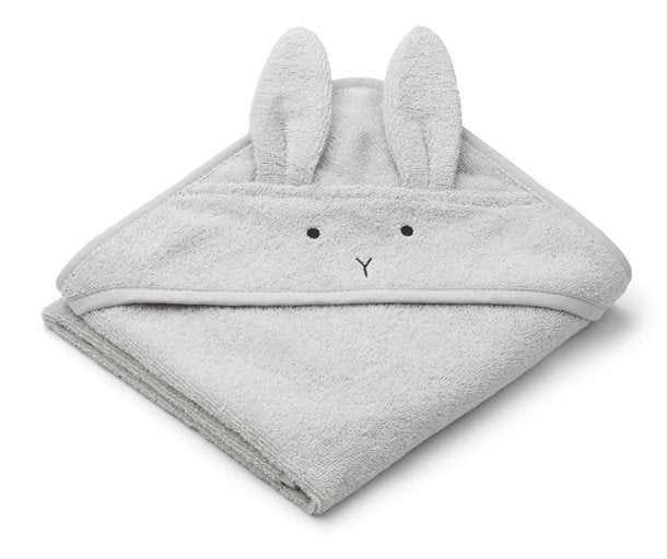 Liewood - Albert Hooded Towel Panda, liewood håndklæde, babyhåndklæde, baby, frotte håndklæde, hættehåndklæde, bad,Liewood - Albert hættehåndklæde Kanin grå