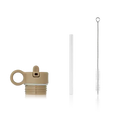 Liewood - Ankerlåg m/sugerør &børste //flere farver, tilbehør til drikkedunk, anker vandflaske låg, Falk låg,