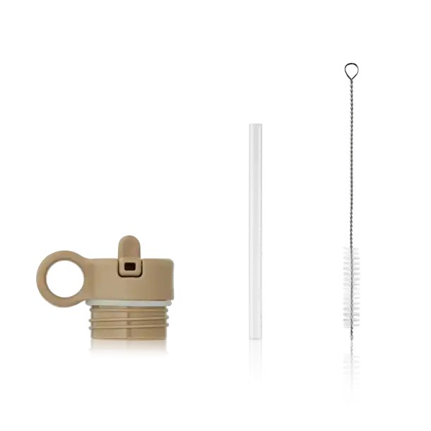 Liewood - Ankerlåg m/sugerør &børste //flere farver, tilbehør til drikkedunk, anker vandflaske låg, Falk låg,