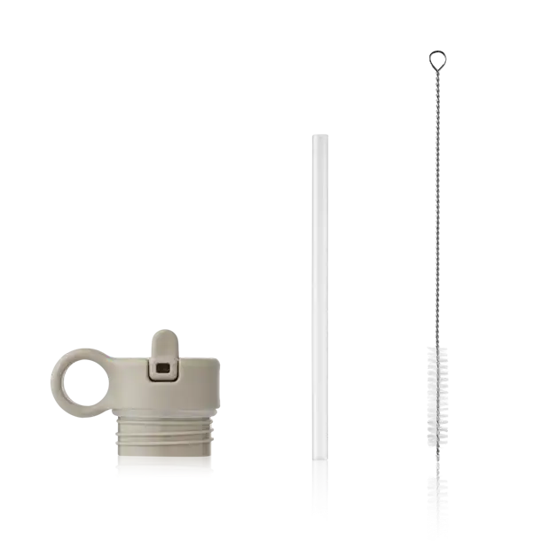 Liewood - Ankerlåg m/sugerør &børste //flere farver, tilbehør til drikkedunk, anker vandflaske låg, Falk låg,