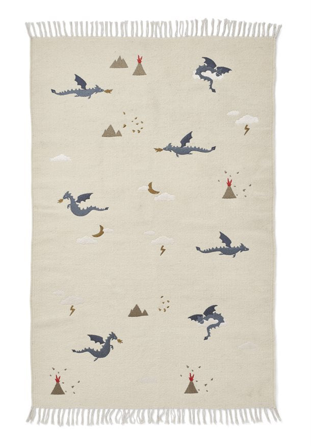 Liewood - Bent  tæppe - Little dragon - Dark sandy mix