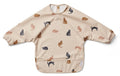 Liewood - Merle cape Bib panda sten grå stor hagesmæk, plastik trøje , forklæde, Cat rose, plastik forklæde, dino mix, Liewood - Merle cape bib Sea creature capsule, Liewood - Merle Spiseforklæde - Miauw Apple Blossom mix