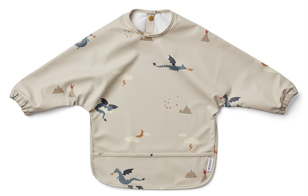 Liewood - Merle cape Bib panda sten grå stor hagesmæk, plastik trøje , forklæde, Cat rose, plastik forklæde, dino mix, Liewood - Merle cape bib Sea creature capsule, Liewood - Merle Spiseforklæde - Miauw Apple Blossom mix