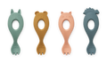 Liewood Liva silicone spoon dark rose - 4 pack, Liewood - Liva silikoneskeer (4 stk.) - Faune green multi mix