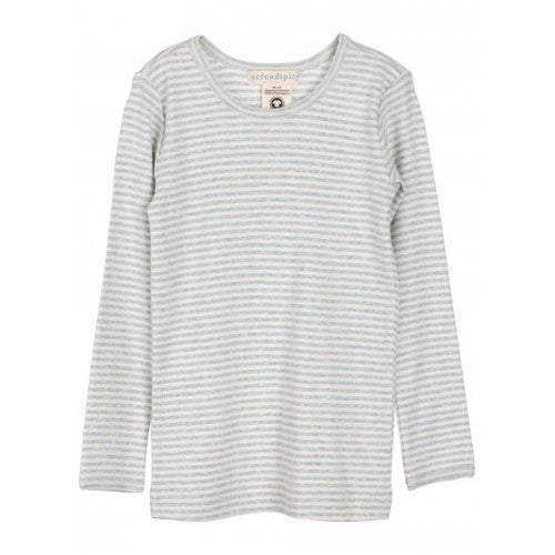 serendipity, m101, basis, t-shirt, bluse, basisgarderobe, langærmet, lange ærmer, bluse, økologi, bomuld, rib, stribe, cloud, blå, offwhite