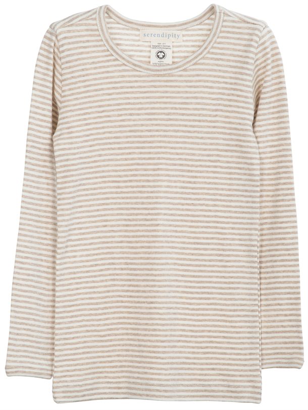 serendipity, m101, basis, t-shirt, bluse, basisgarderobe, langærmet, lange ærmer, bluse, økologi, bomuld, rib, stribe, clay, lyserød, rosa, offwhite