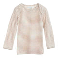 serendipity, m104, basis, t-shirt, bluse, basisgarderobe, langærmet, lange ærmer, bluse, økologi, bomuld, rib, stribe, blå, mørkeblå, Oat,Offwhite