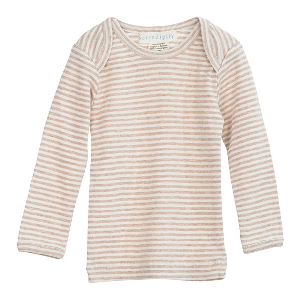 serendipity, m104, basis, t-shirt, bluse, basisgarderobe, langærmet, lange ærmer, bluse, økologi, bomuld, rib, stribe, blå, mørkeblå, Oat,Offwhite