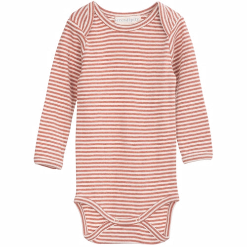 serendipity, m101, basis, t-shirt, bluse, basisgarderobe, langærmet, lange ærmer, bluse, økologi, bomuld, rib, stribe, clay, lyserød, rosa, offwhite