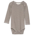 serendipity, m106, basis, body, bodystocking, basisgarderobe, langærmet, lange ærmer, økologi, bomuld, rib, stribe, atlantic, blå, mørkeblå, offwhite,Desert,Offwhite Serendipity - Baby Body LS - Chestnut offwhite
