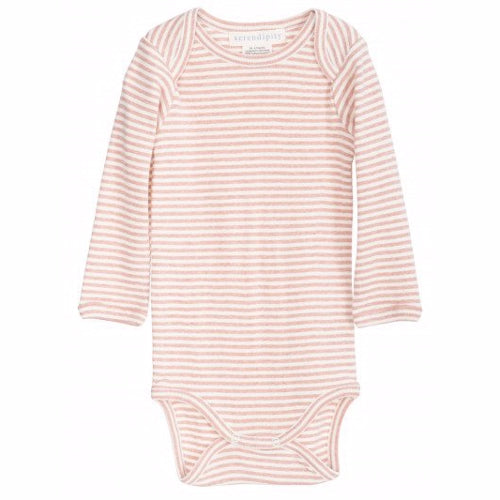 serendipity, m106, basis, body, bodystocking, basisgarderobe, langærmet, lange ærmer, økologi, bomuld, rib, stribe, lyserød, rosa, clay, offwhite