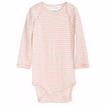serendipity, m106, basis, body, bodystocking, basisgarderobe, langærmet, lange ærmer, økologi, bomuld, rib, stribe, lyserød, rosa, clay, offwhite