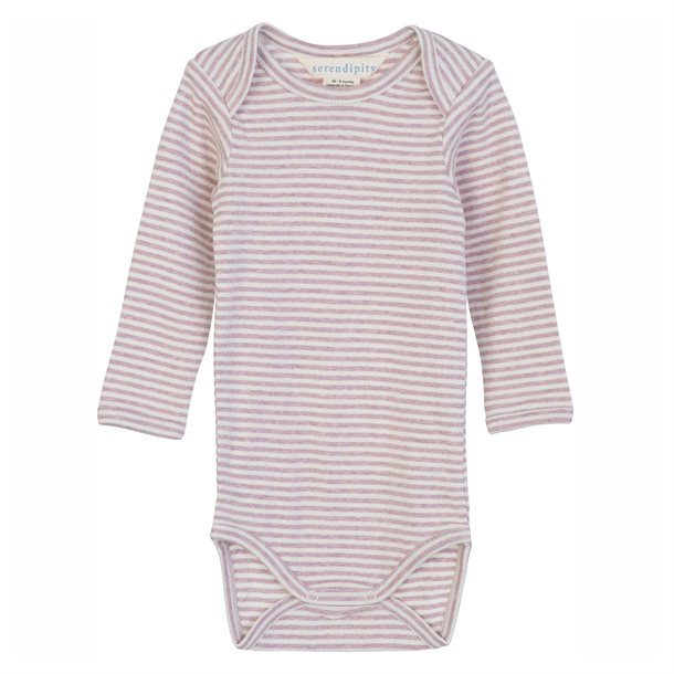 serendipity, m106, basis, body, bodystocking, basisgarderobe, langærmet, lange ærmer, økologi, bomuld, rib, stribe, atlantic, blå, mørkeblå, offwhite,Lilac,Offwhite