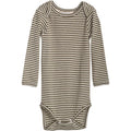 serendipity, m106, basis, body, bodystocking, basisgarderobe, langærmet, lange ærmer, økologi, bomuld, rib, stribe, atlantic, blå, mørkeblå, offwhite,Desert,Offwhite Serendipity - Baby Body LS - Chestnut offwhite