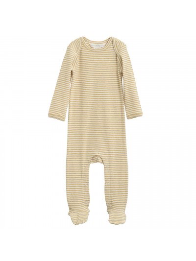 serendipity, P877, basis, heldragt, dragt, basisgarderobe, langærmet, lange ærmer, økologi, bomuld, rib, stribe, clay, lyserød, Kamille/Off White