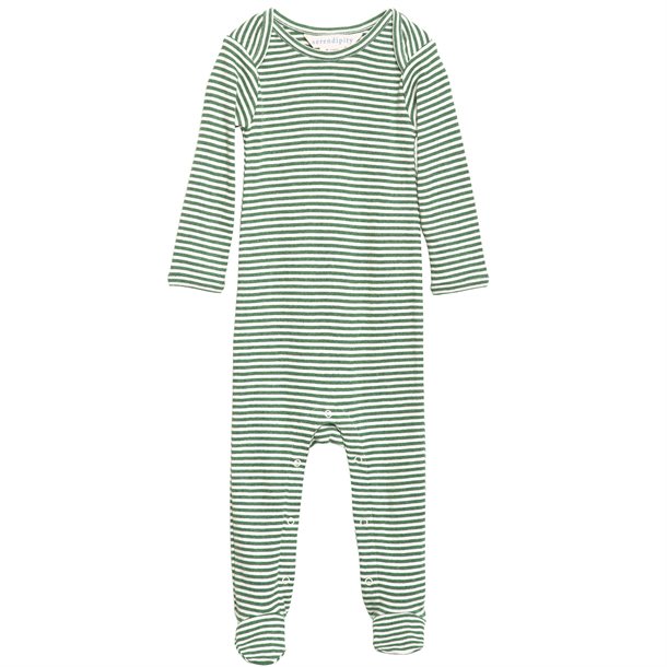 serendipity, P877, basis, heldragt, dragt, basisgarderobe, langærmet, lange ærmer, økologi, bomuld, rib, stribe, atlantic, blå, Serendipity - Heldragt - Ivy offwhite