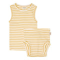 Petit Piao , Underwear Set Modal Striped ,  Yellow Corn/Offwhite