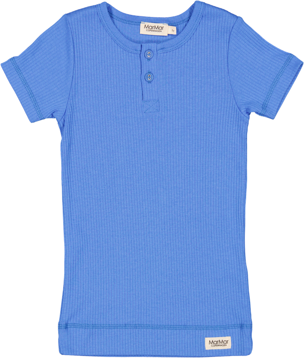 MarMar - MarMar Plain Tee SS Modal med knapper  - Vivid Blue