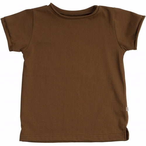 t-shirt, kortærmet minimalisma, bomuld, bluse, dreng, pige, Minimalisma, storm, amber, brun