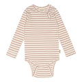 Petit Piao , body modal LS // bison brown beige, body, bodystocking, sparkedragt, baby, babytøj, Petit Piao - Body LS Modal , Adobe Rose/Eggnog