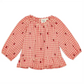 Floess - Molly LS o-n Blouse - Berry Gingham