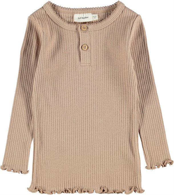 økologisk bomuld lil atelier trøje bluse, Lil Atelier Sofia Bluse // Almondine