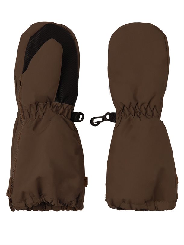 Baby handsker, uld luffer ,  baby mittens, 100% Polyester  ,Lil' Atelier​​​​​​​ Nmnlasnow10  MittenI  Fo Solid Lil - Coffee Quartz