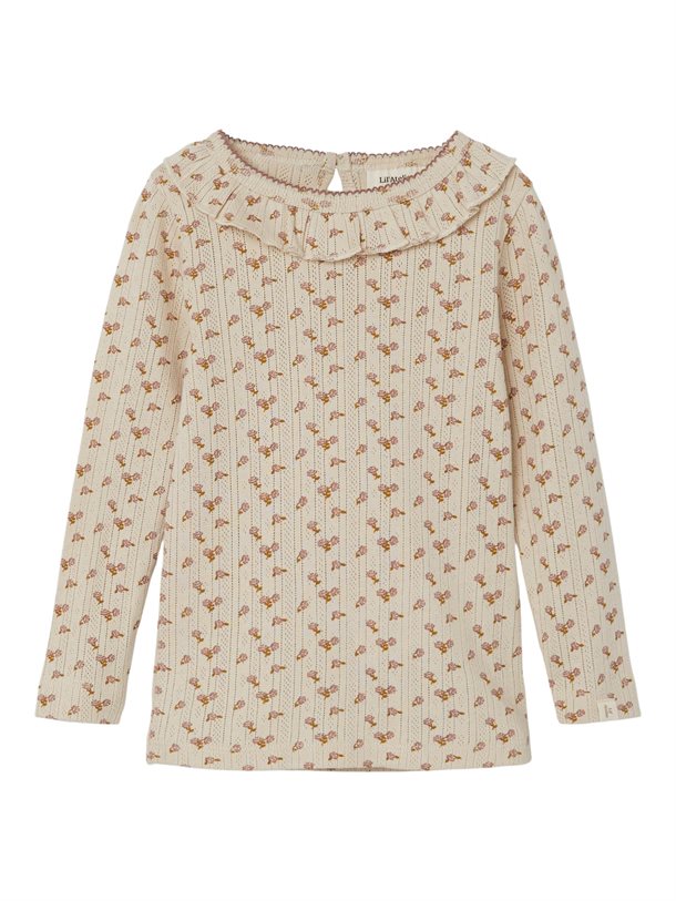 Lil' Atelier - Nmfrachello LS Slim Top Wi Hea Lil - Fog, t-shirt