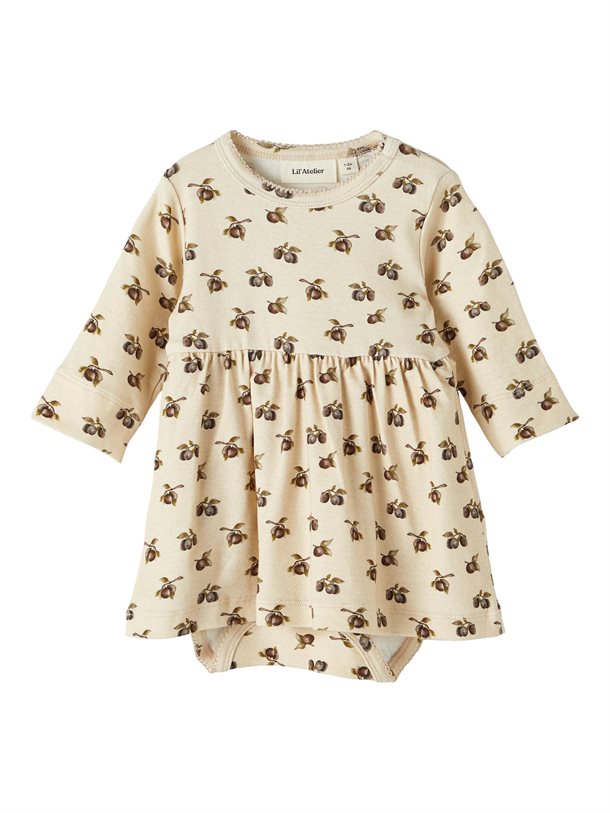 Lil Atelier - Gaya Kjolebody - Almondine ,Frappé, body, Lil Atelier, kjole, kjole piger body dress, bodykjole, kjole med bodystocking ,Fog