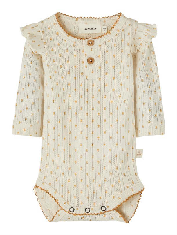 Lil Atelier Gaya Slim Body // Frappé, body, Lil Atelier, body til piger, body med flæse, flæser, bodystocking