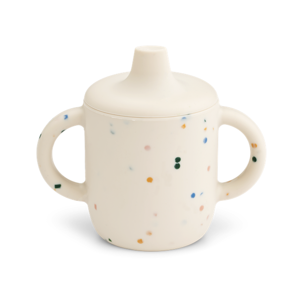 Liewood - Neil tudekop i silikone 150 ML - Splash dots / Sea shell