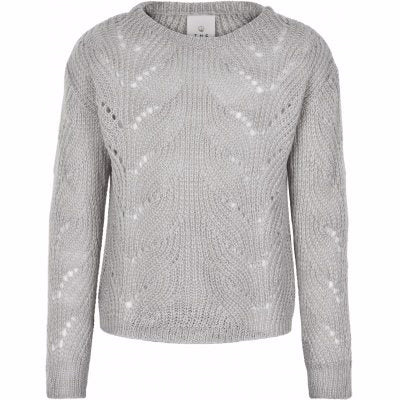 pullover, trøje, skrit, sweater, grå, pige, pigetrøje, pigebluse, vintertrøje, efterår, The New - Niala Knit Pullover