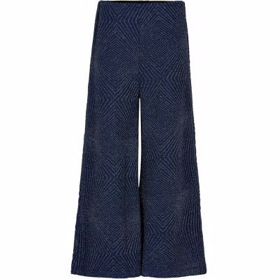 bukser, pants, vide, vidde, pigebukser, pige, mønstrede bukser, glimmerbukser, bukser med glimmer, shimmer, glitter, blå, mørkeblå, vinter, tn2640